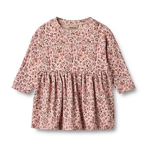 Wheat - Jersey Dress Emmy LS, Pale Rose Flowers